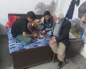 Visually-impaired at Home for the Blind Ferozepur playing Chess