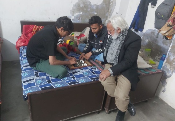 Visually-impaired at Home for the Blind Ferozepur playing Chess