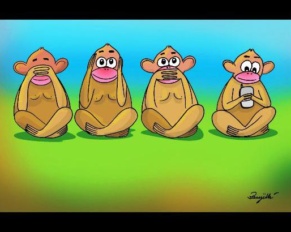 When the fourth monkey joins Gandhi’s 3-wise monkeys